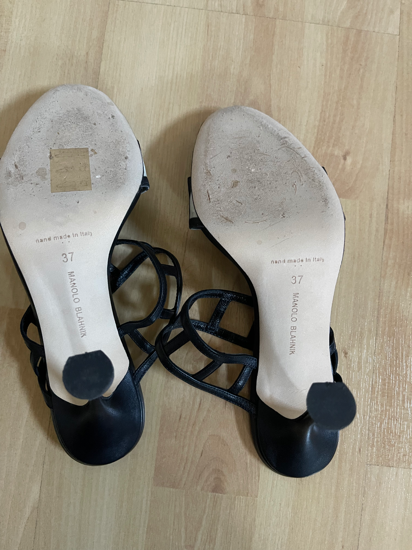 Manolo Blahnik Black and White Strappy Sandals