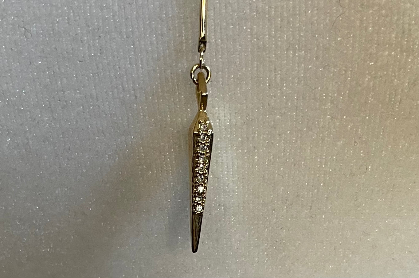 Delicate Gold Lariat Necklace with Crescent Moon and Spike Pendant