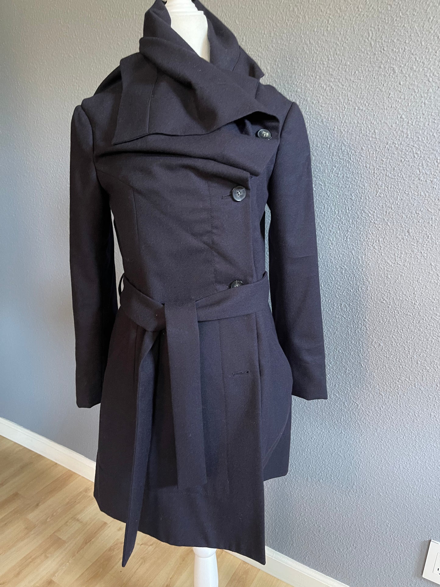 AllSaints Indigo Wool Coat