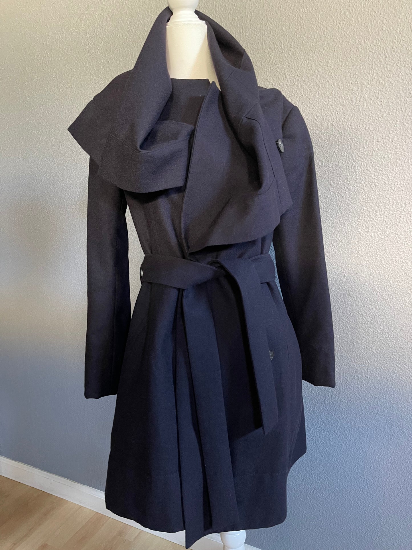 AllSaints Indigo Wool Coat