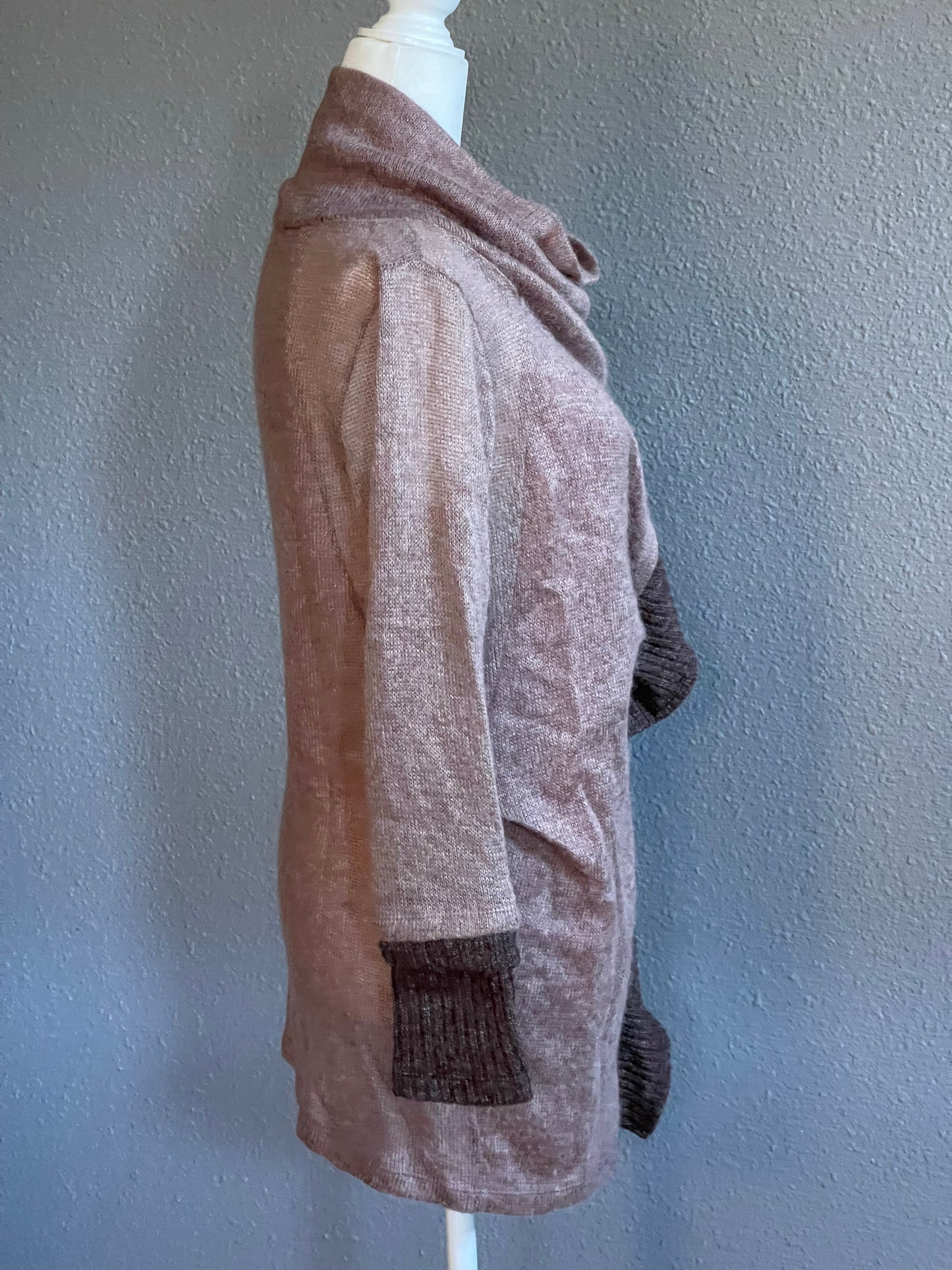 Asymmetrical Two-Tone Long Sweater