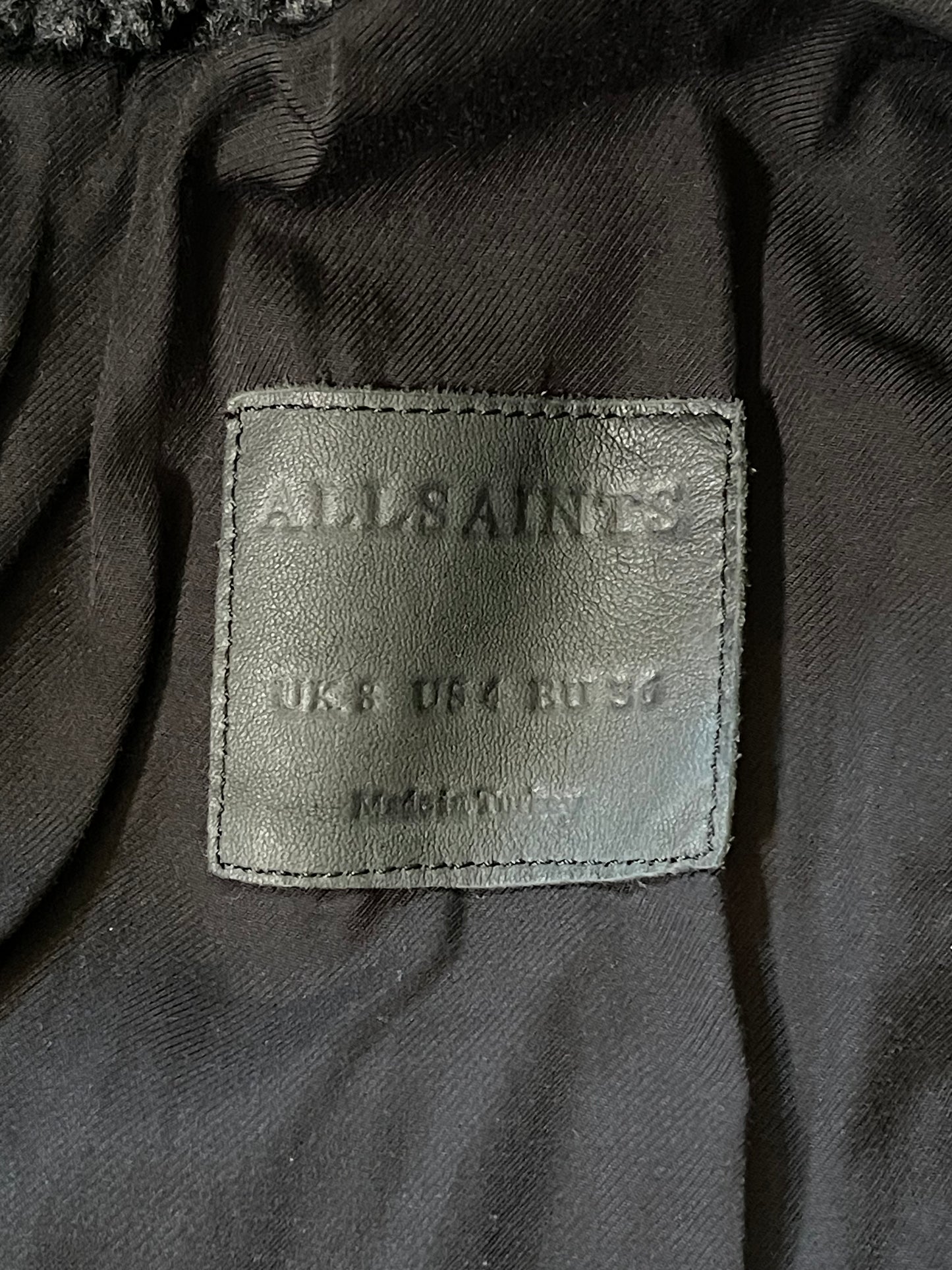 AllSaints Leather and Wool Hybrid Biker Jacket