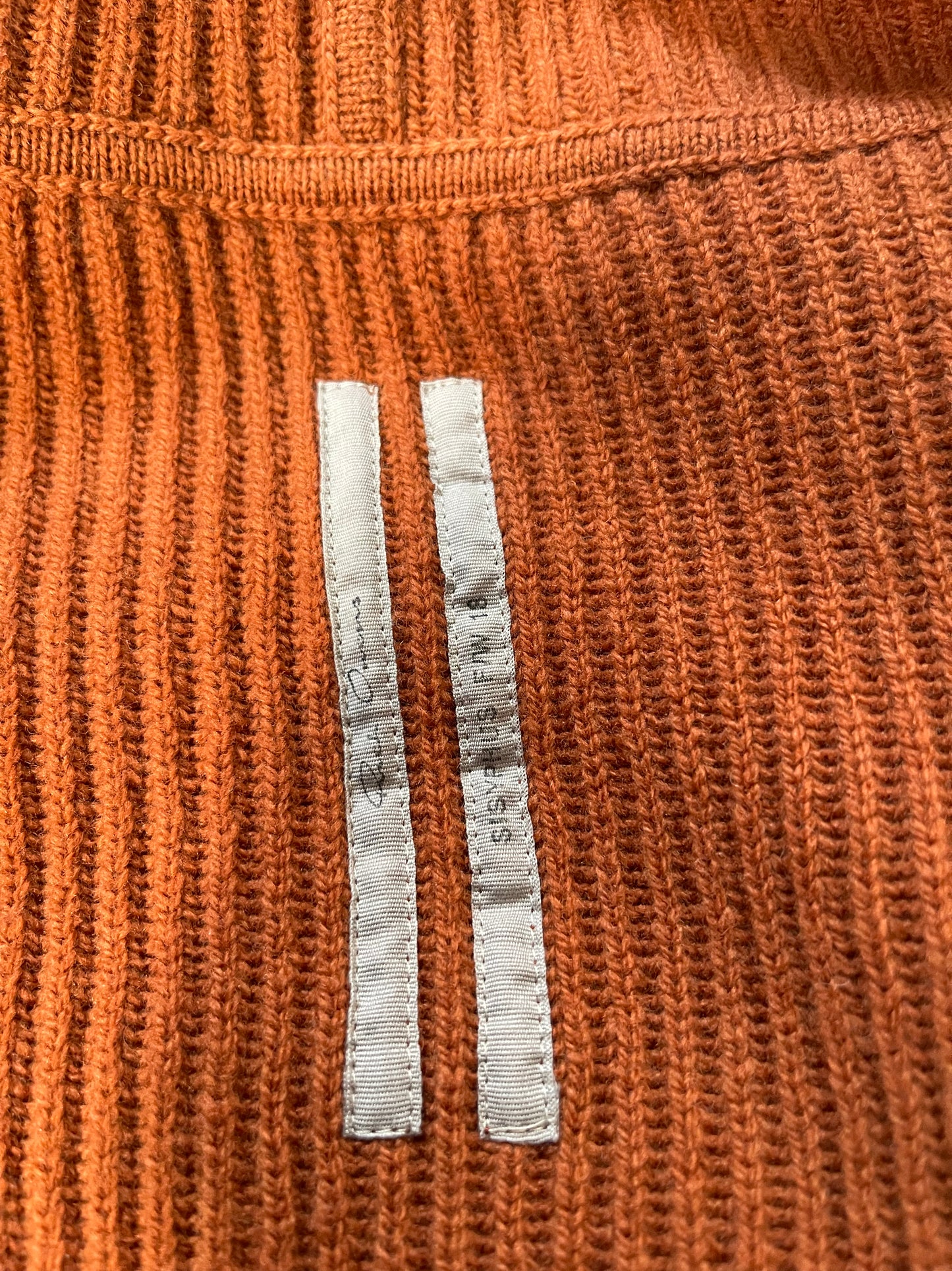 Rick Owens Cinnamon-Colored Ribbed Knit Cardigan Cardigan