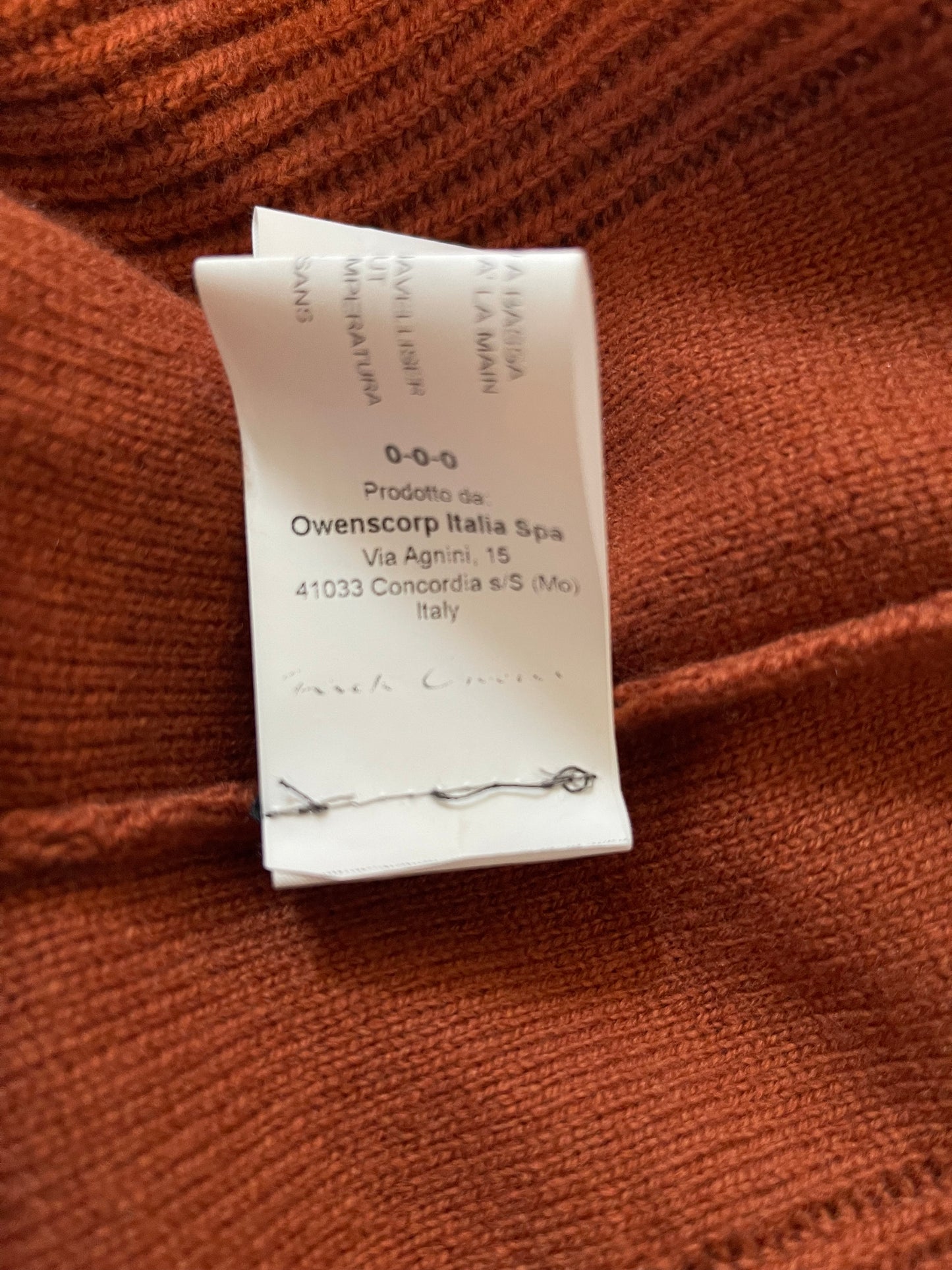 Rick Owens Cinnamon-Colored Ribbed Knit Cardigan Cardigan